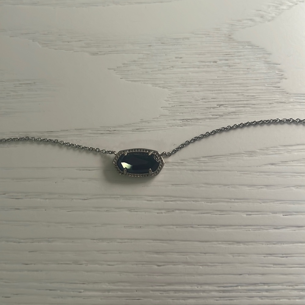 Silver and blue Kendra Scott necklace